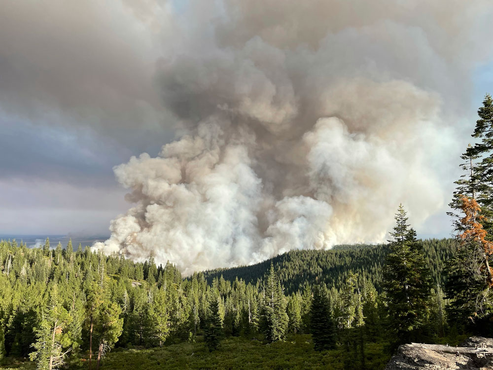 Smoke from a wildfire east of Sedona.